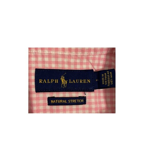Ralph Lauren Boy's Pink Checked Shirt - Size 7 - Excellent! - Picture 3 of 3